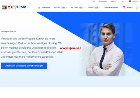 myprepaid-server：德国vps，1核/1GB/20GB/500M~3Gbps无限流量，€1/月